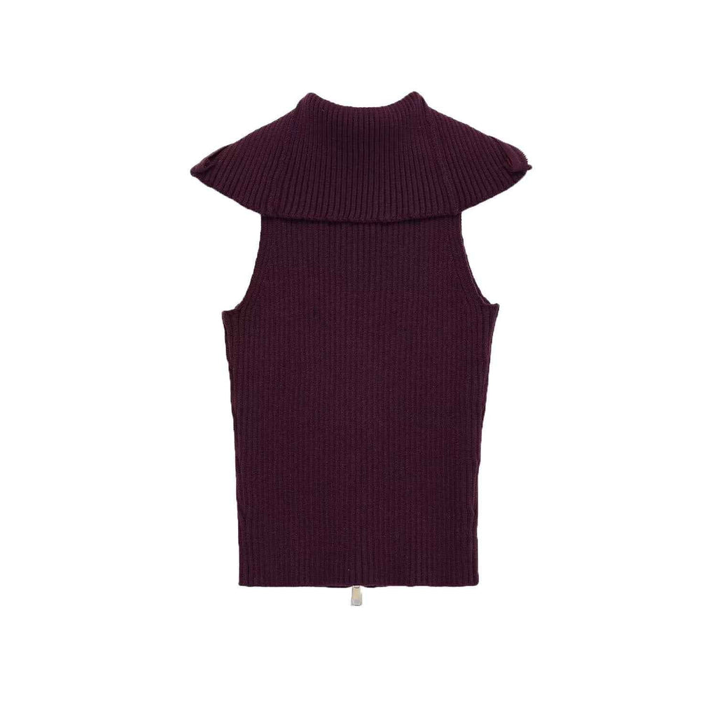 Céleste D’Aubigny | Collared Ribbed Zip-Up Vest