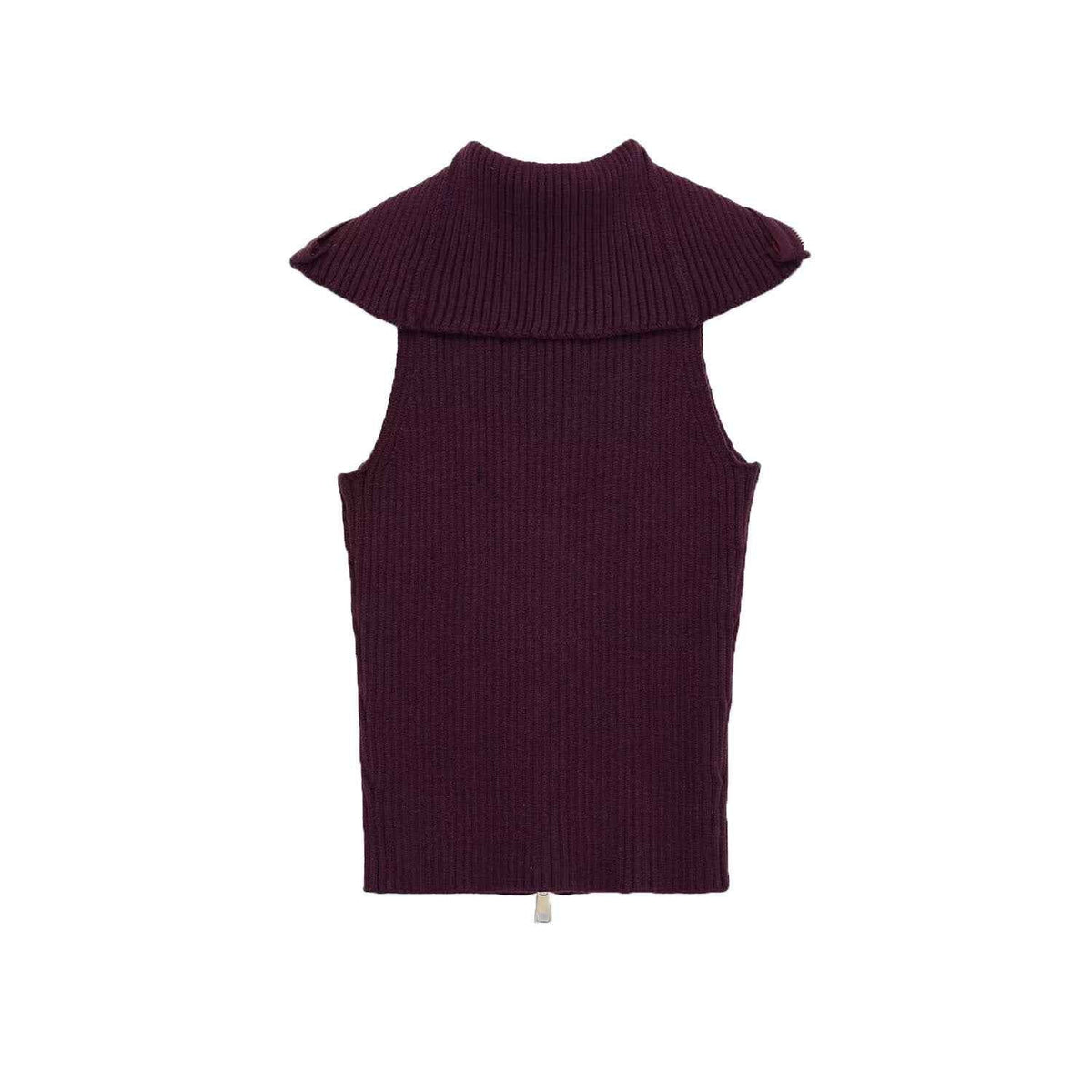Céleste D’Aubigny | Collared Ribbed Zip-Up Vest