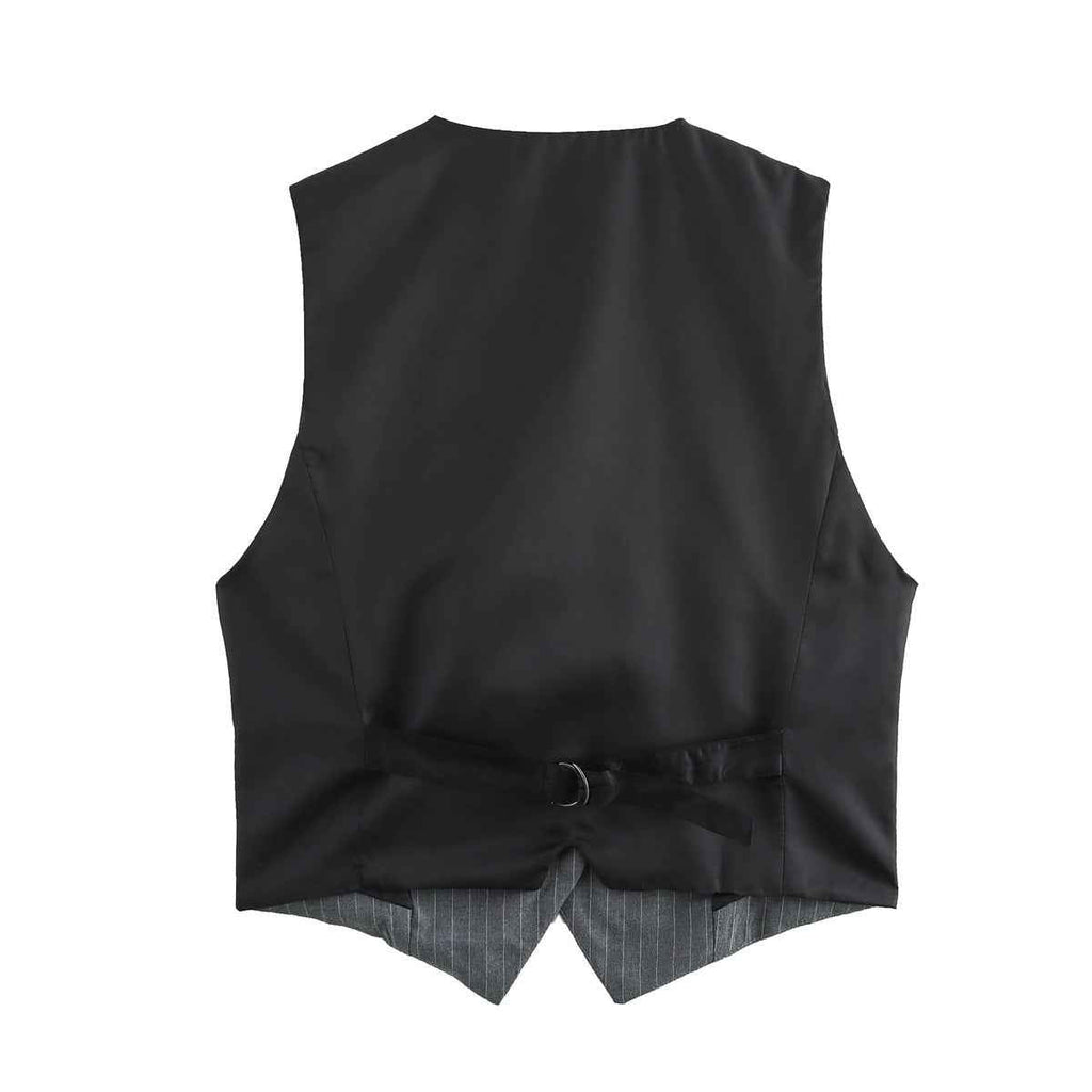 Éloïse Desvallons | Grey Pinstripe Tailored Vest