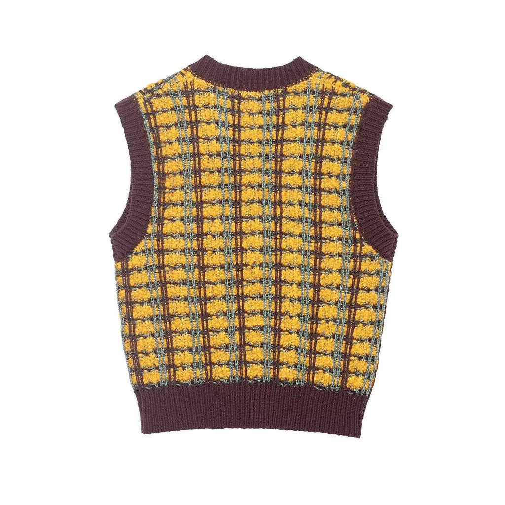 Coraline Montciel | Plaid Pattern Knit Vest