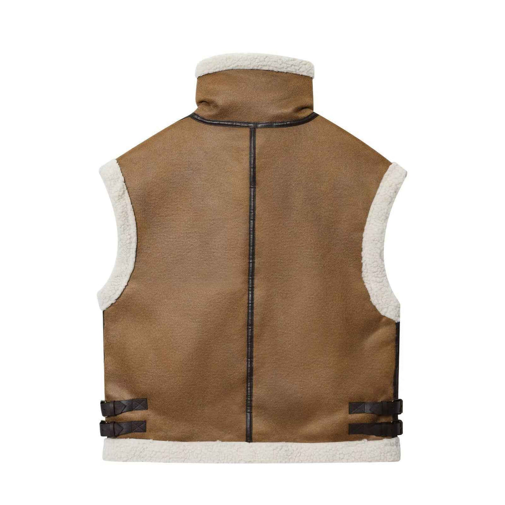 Juliette Montvert | Faux Shearling Aviator-Style Gilet