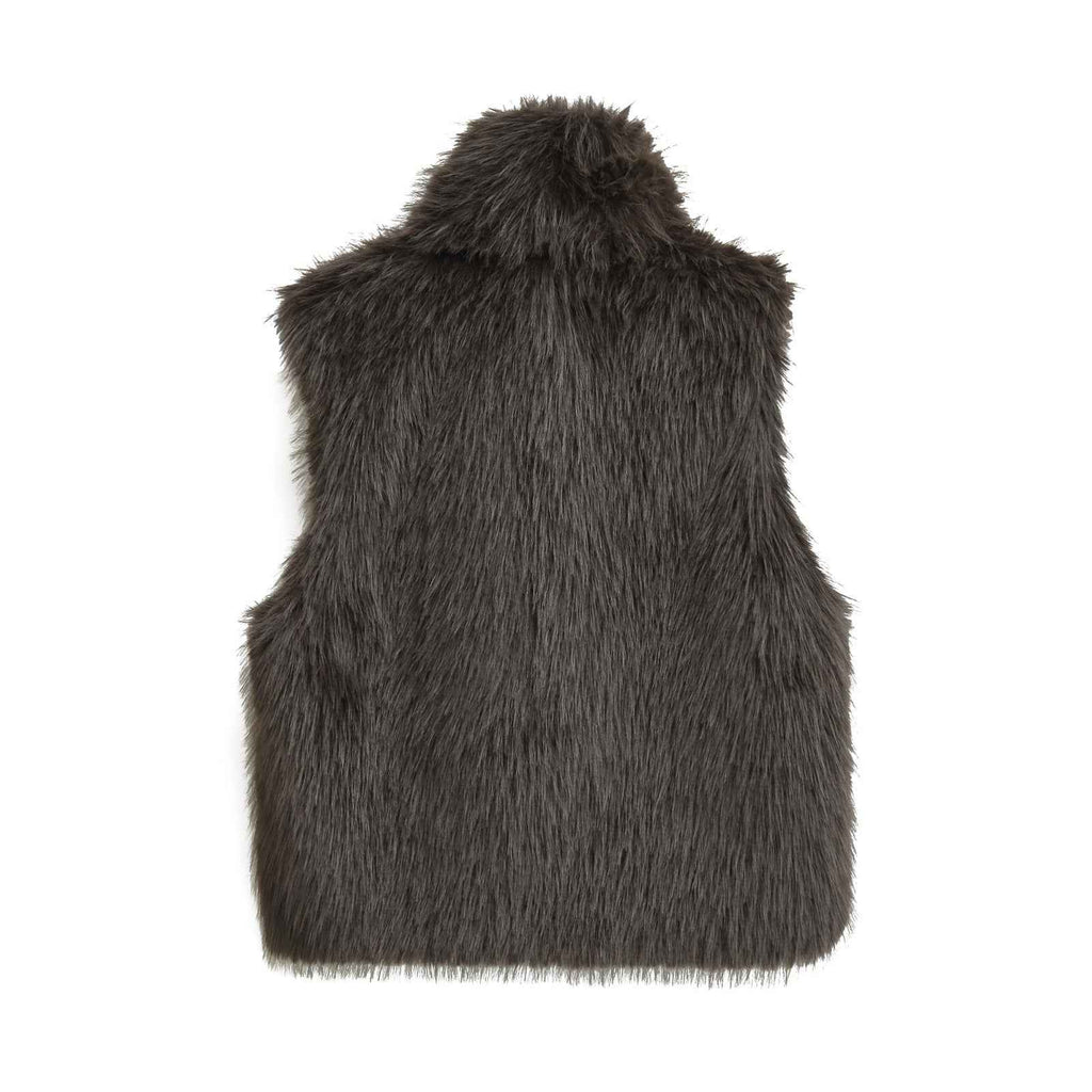Perrine Valrenne | High-Neck Faux Fur Gilet