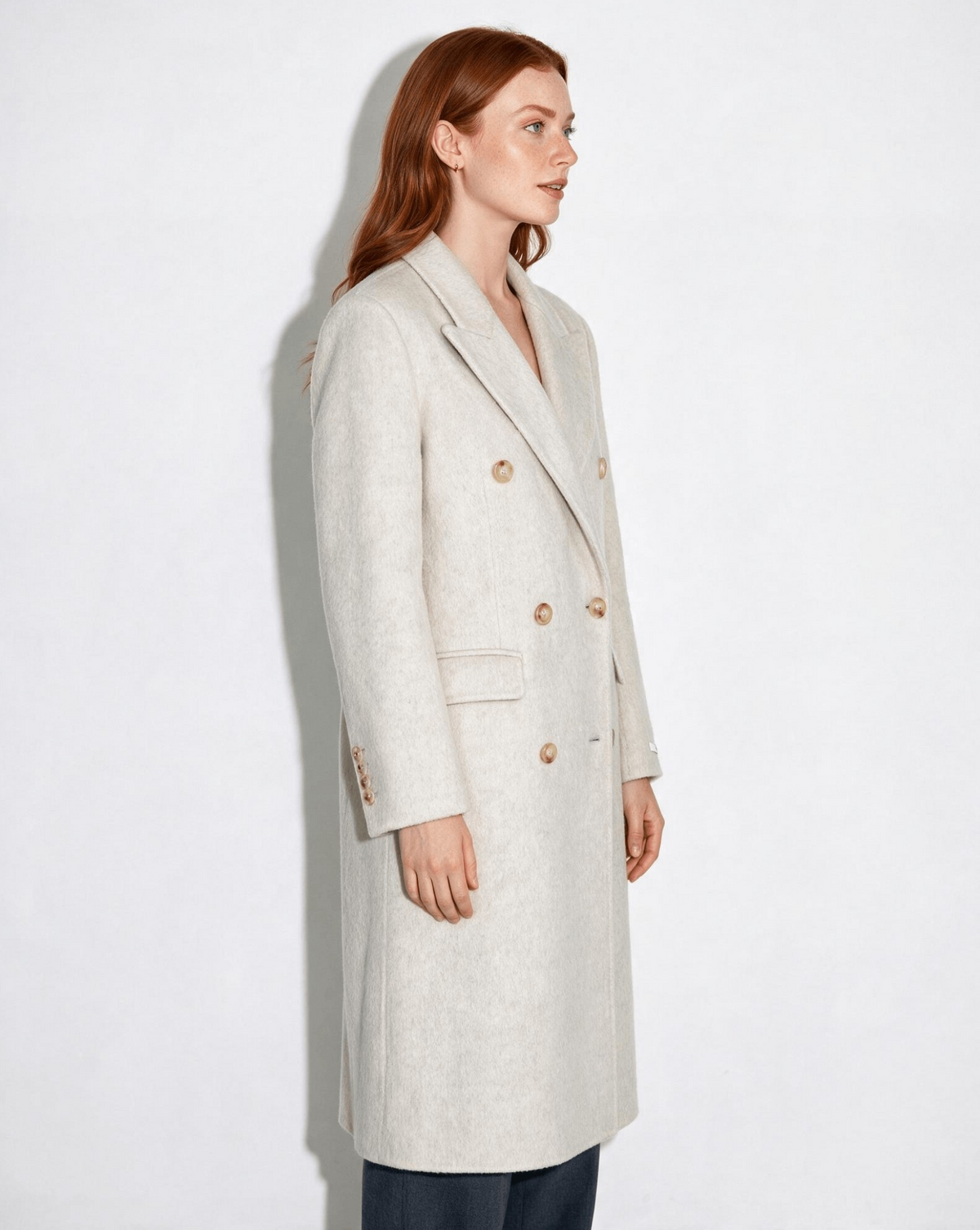 Ondine Clairmont | Wool Double-Breasted Tailored Coat