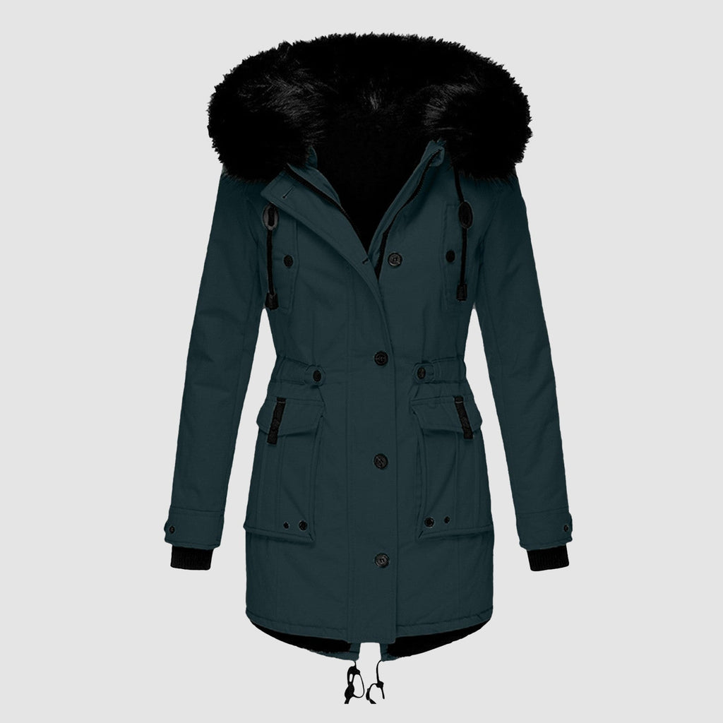 Axelle Beaumont | Women's Padded Winter Parka Jacket with Hood