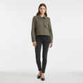 Sophia Berger | Women's Collared Button-Front Jacket with Flap Pockets