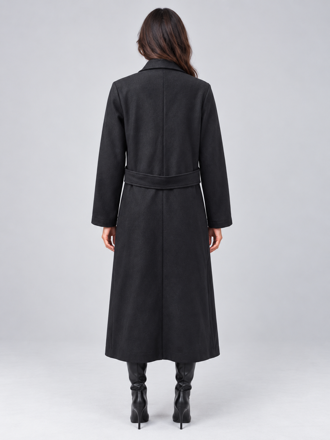 Juliet Charpentier | Women’s Longline Tailored Coat – Notched Lapel Button Detail Jacket