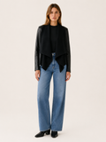 Lou Delamare | Cropped Jacket with Wide Collar and Zip Front