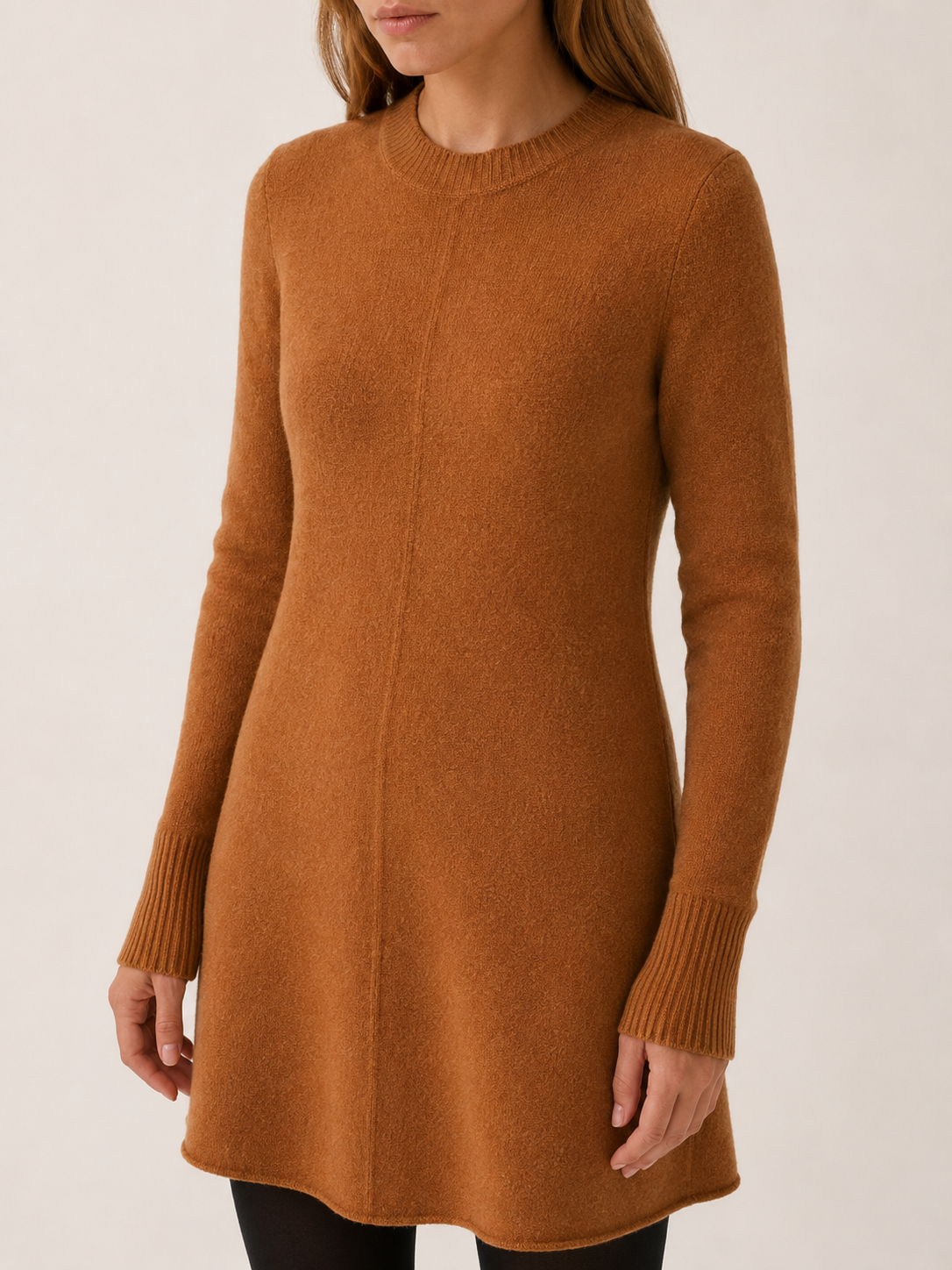 Laure Devereaux | Jumper Dress with Round Neck and Long Sleeves