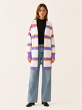 Maëlle Desrosiers | Long Cardigan with Open Front and Striped Design