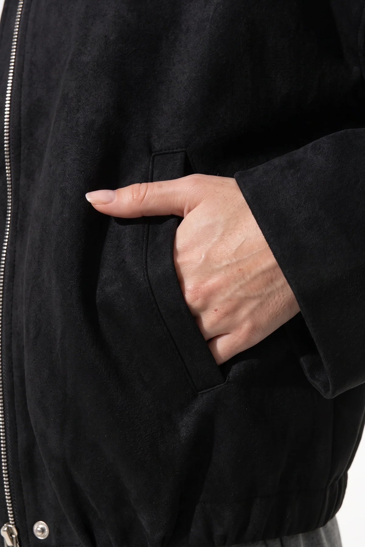 Chloé Fournier | Women's Oversized Suede Bomber Jacket