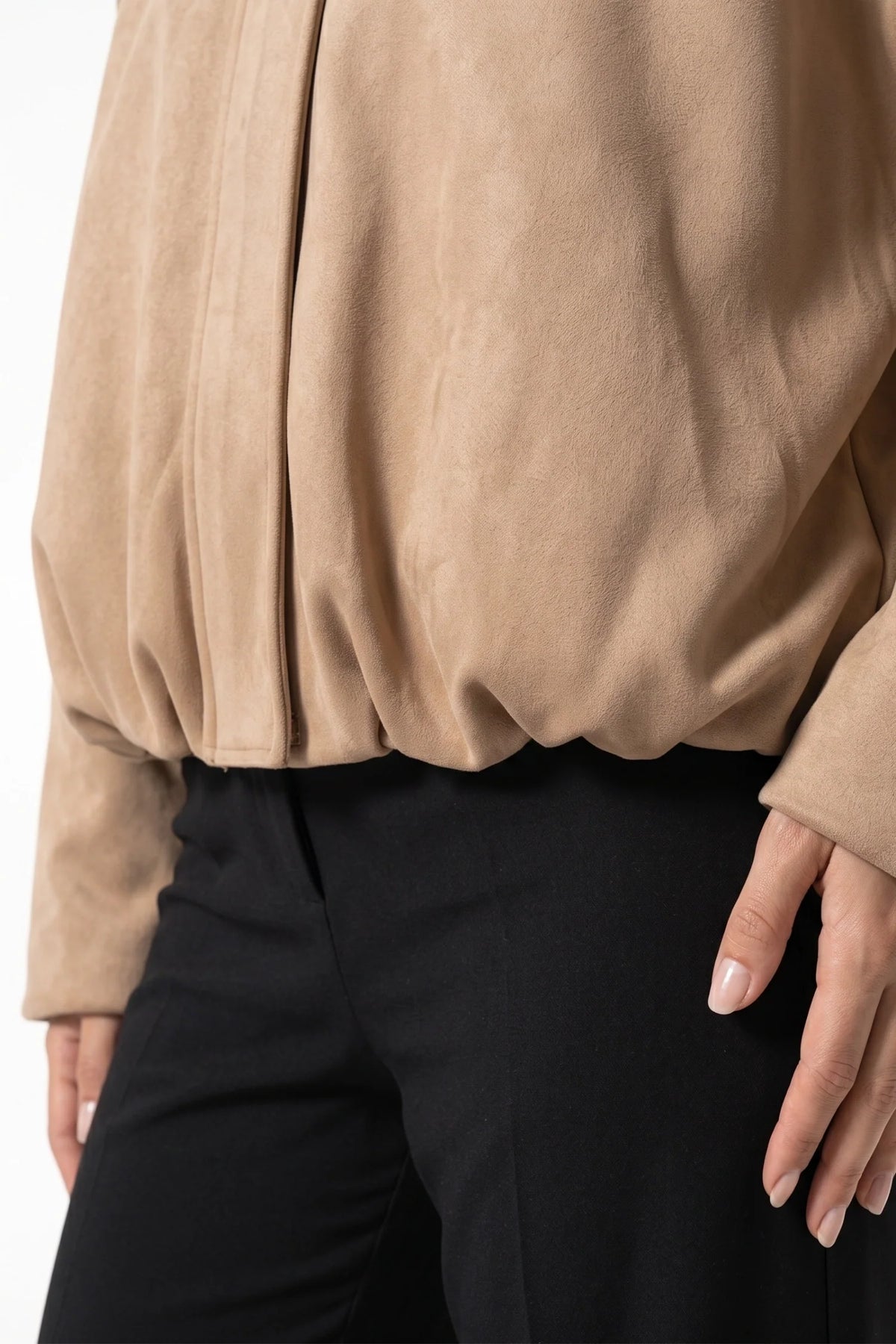 Jade Boyer | Women’s Winter Cropped Bomber Jacket with Oversized Fit