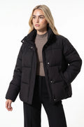 Lucie Picard | Women’s Winter Warm Black Puffer Jacket with Relaxed Fit