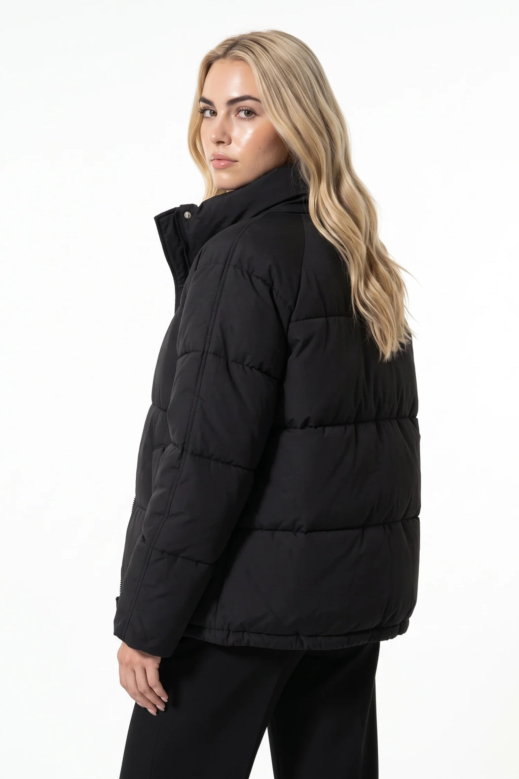 Lucie Picard | Women’s Winter Warm Black Puffer Jacket with Relaxed Fit