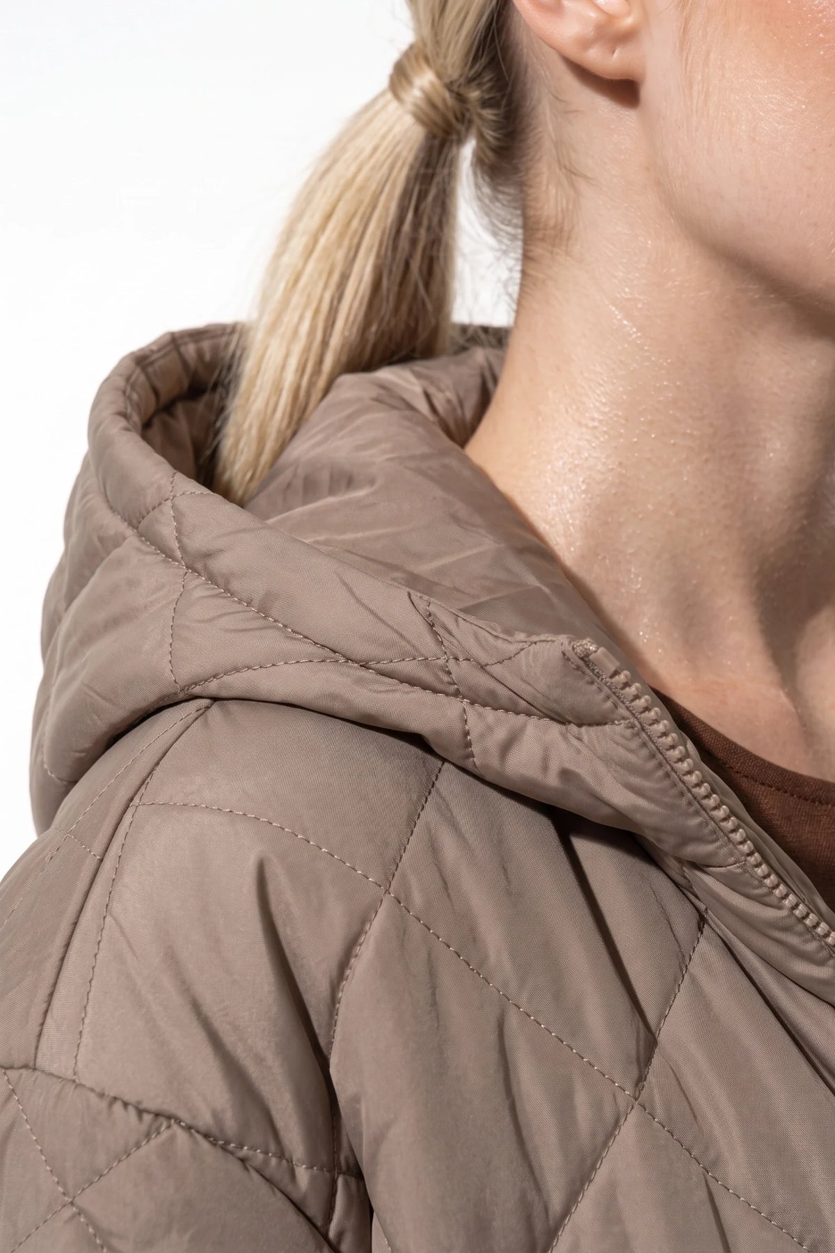 Mylène Tessier | Women's Winter Warm Long Diamond Quilted Hooded Puffer Coat