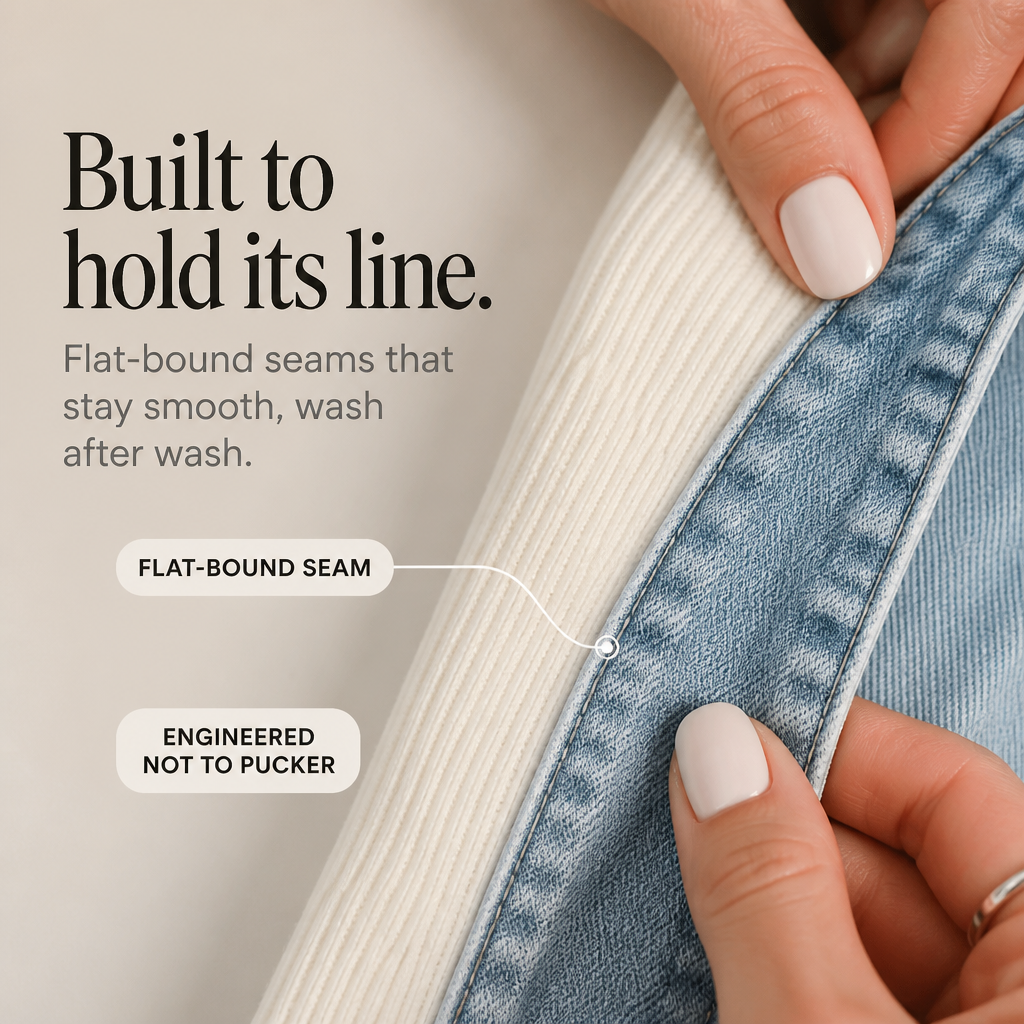 Ada Veronese | Women's Ribbed Knit Cardigan with Denim Panels