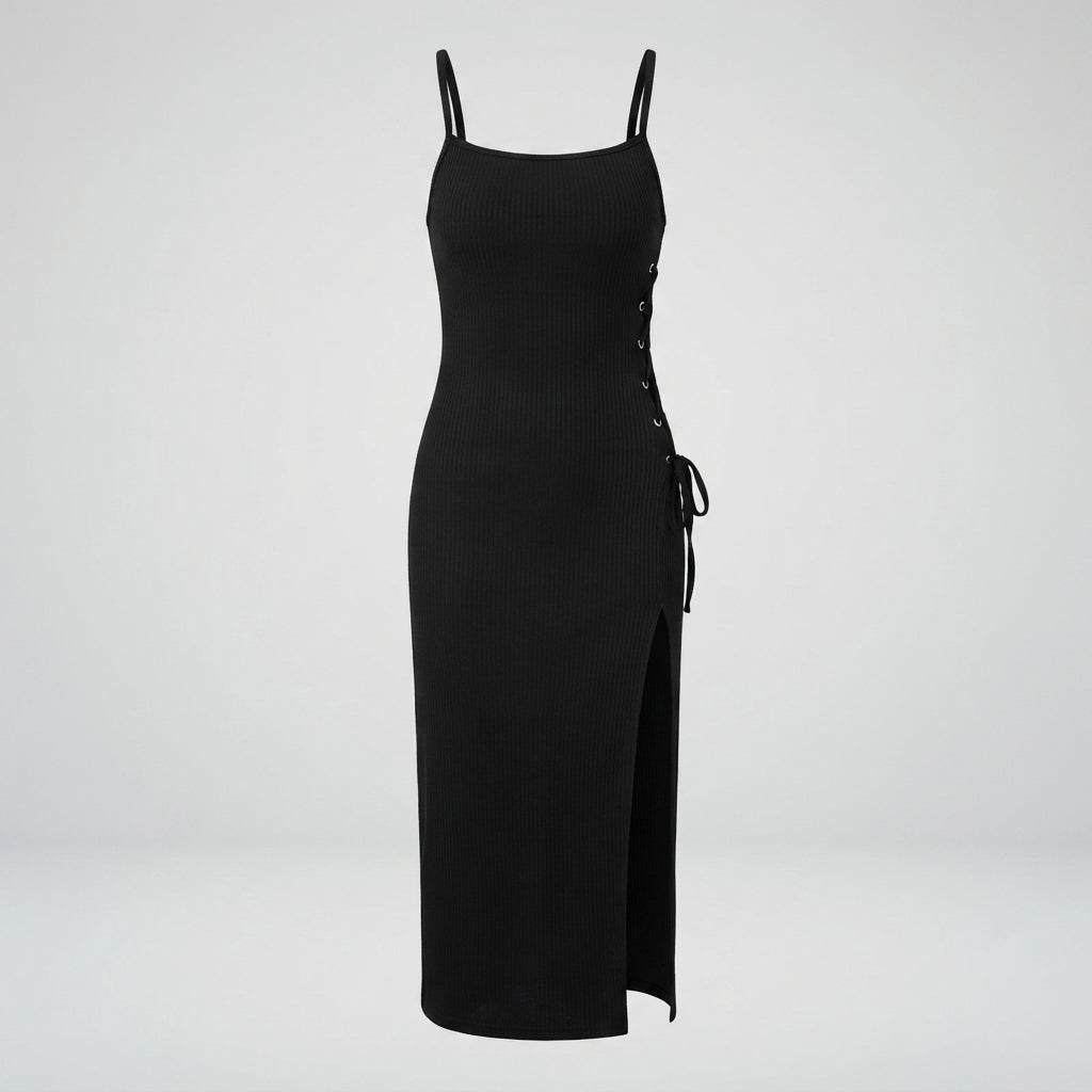 Arianna Leone | Sexy High Slit Halter Maxi Dress For Women