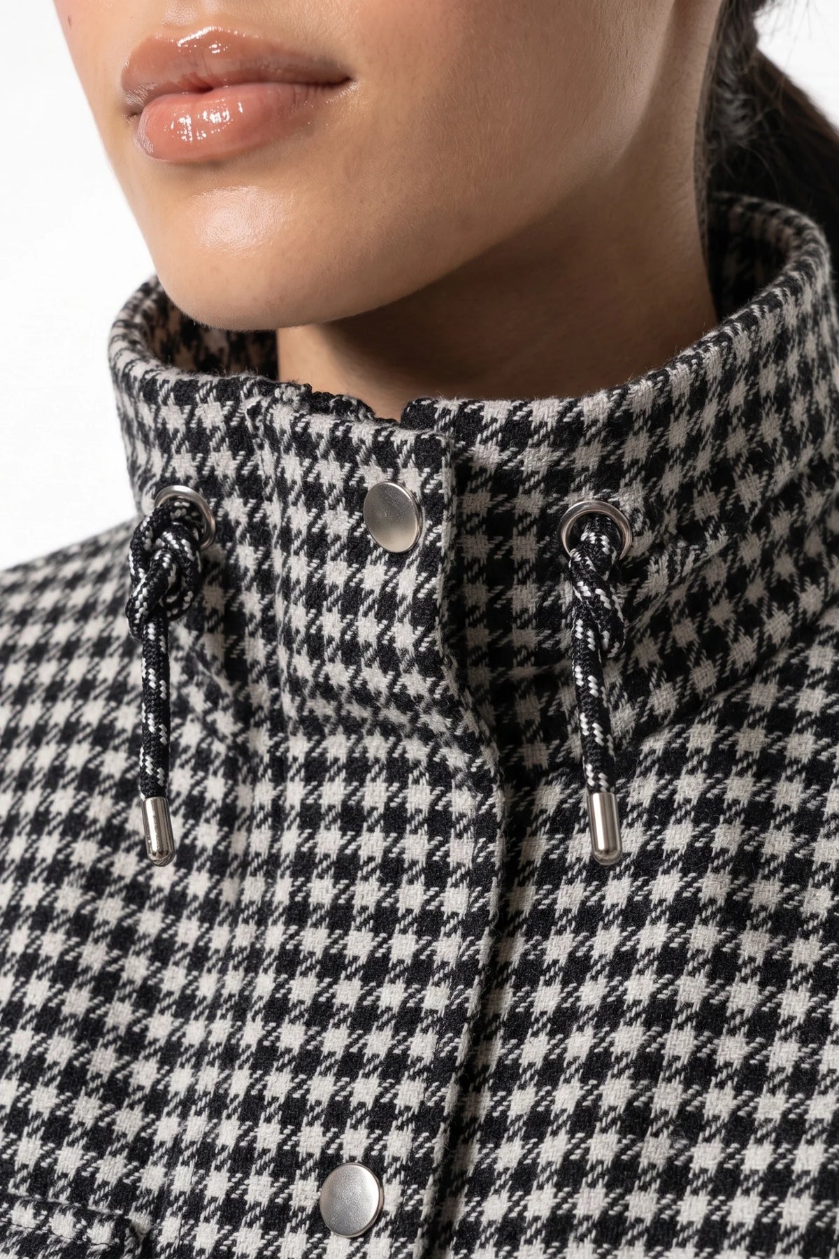 Olympe Allard | Women’s Winter Comfortable Houndstooth High Collar Cropped Jacket
