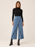 Cinzia Marovelli | Women's Cropped Wide Leg Pants with Wrap Front