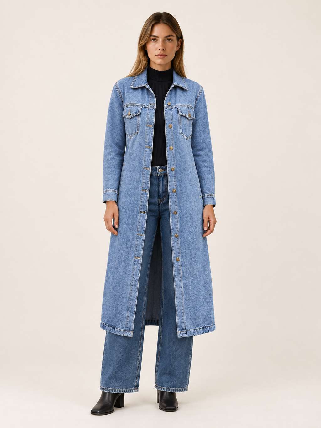 Victoire D’Orsay | Women's Longline Coat with Button Front and Pockets