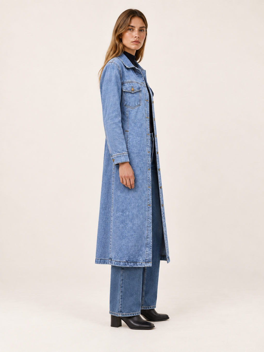 Victoire D’Orsay | Women's Longline Coat with Button Front and Pockets