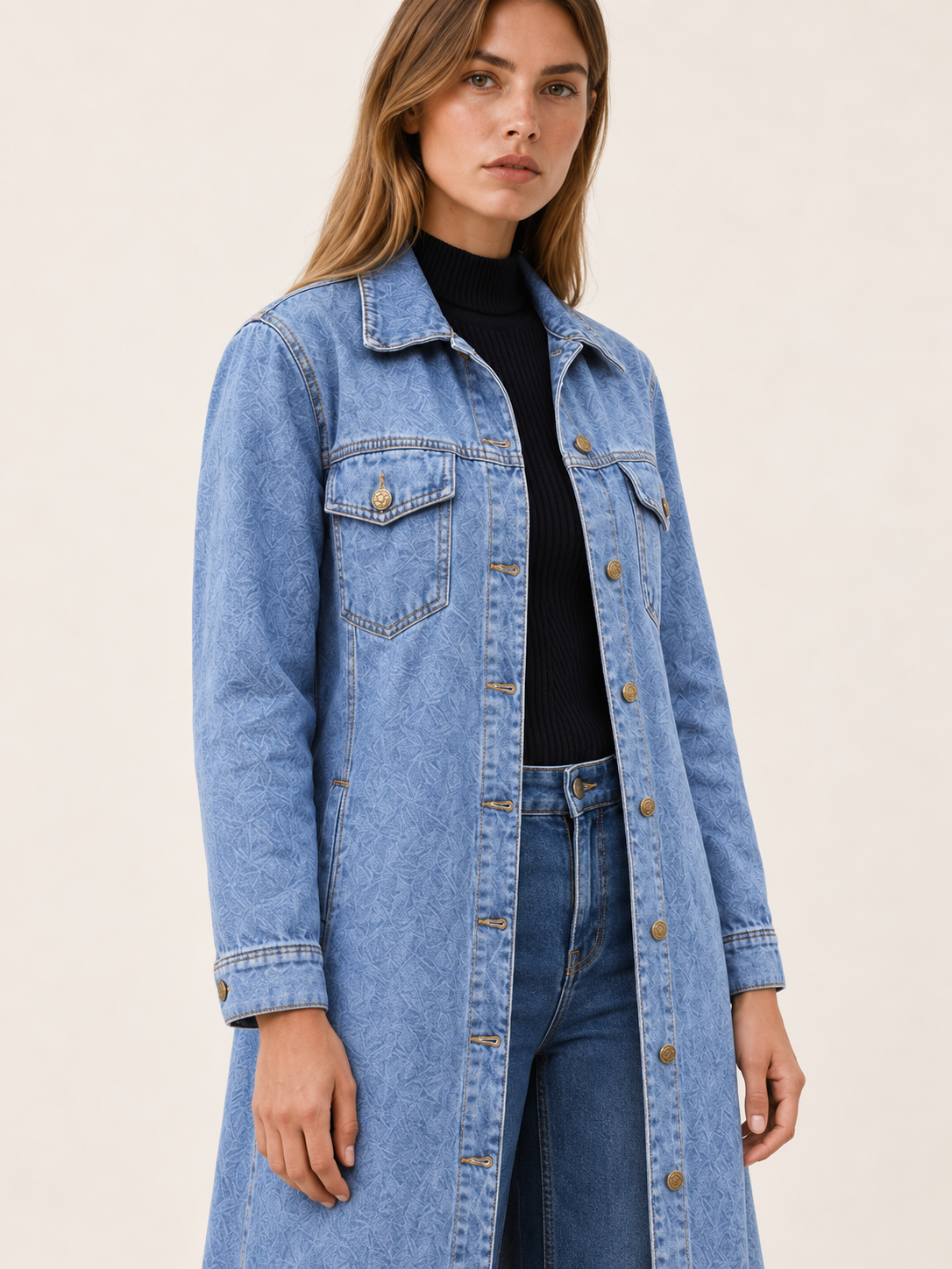 Victoire D’Orsay | Women's Longline Coat with Button Front and Pockets