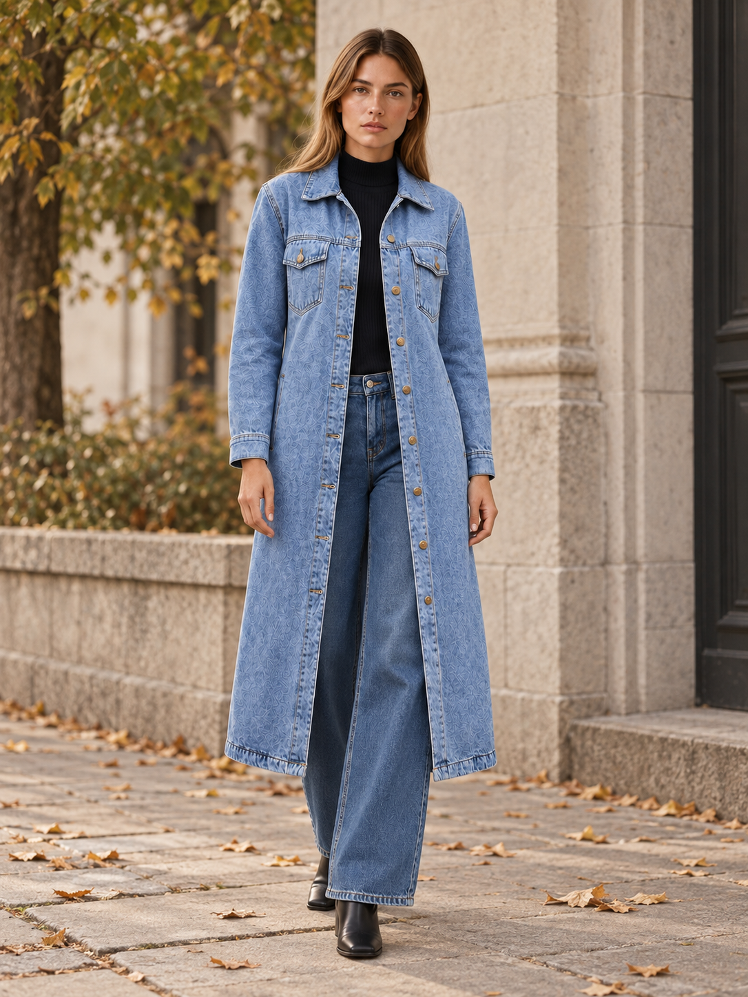 Victoire D’Orsay | Women's Longline Coat with Button Front and Pockets