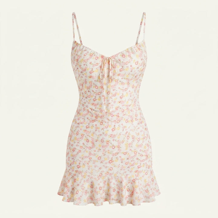 Beatrice Greco | Floral Summer Dress With Ruffle Hem For Women