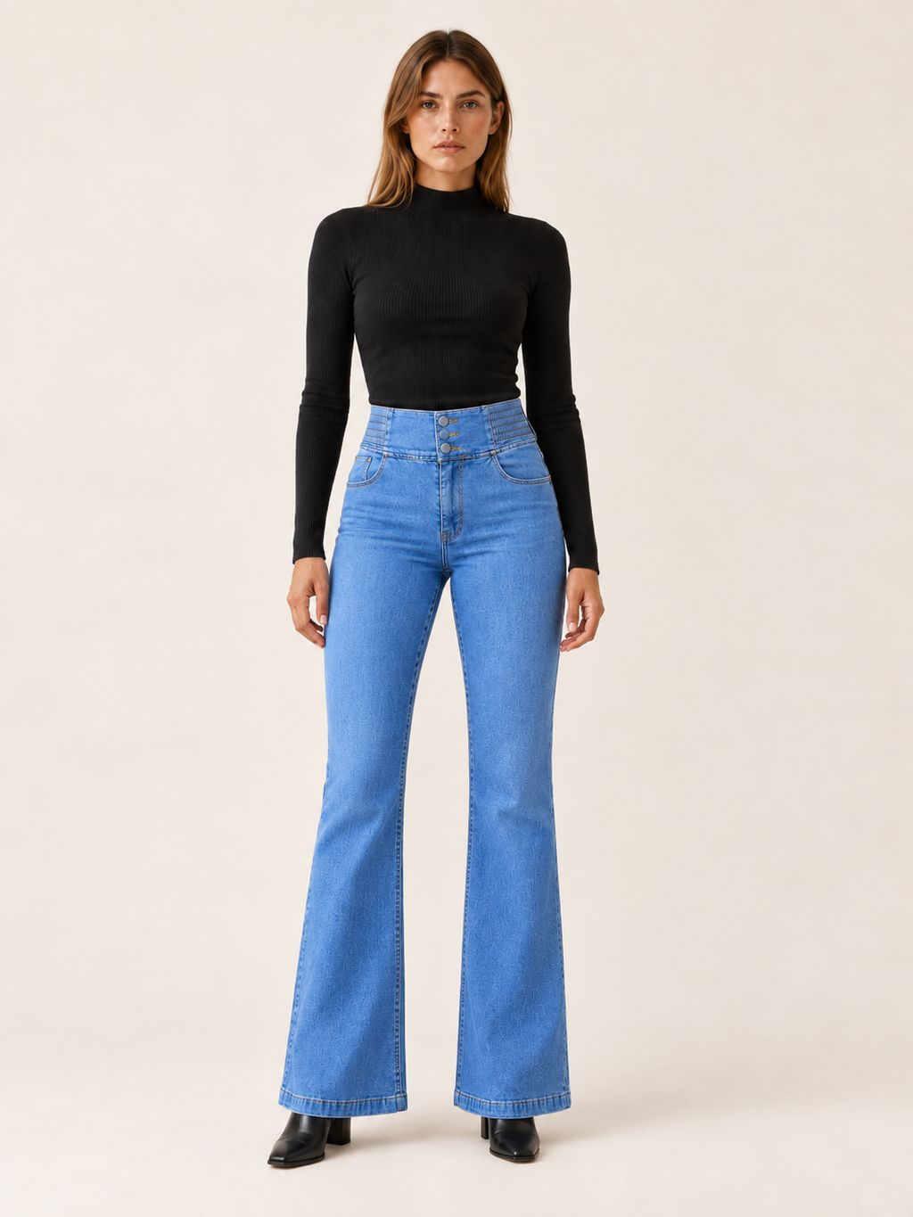 Anaëlle Beaumont | Women's High Waisted Stretch Flare Jeans