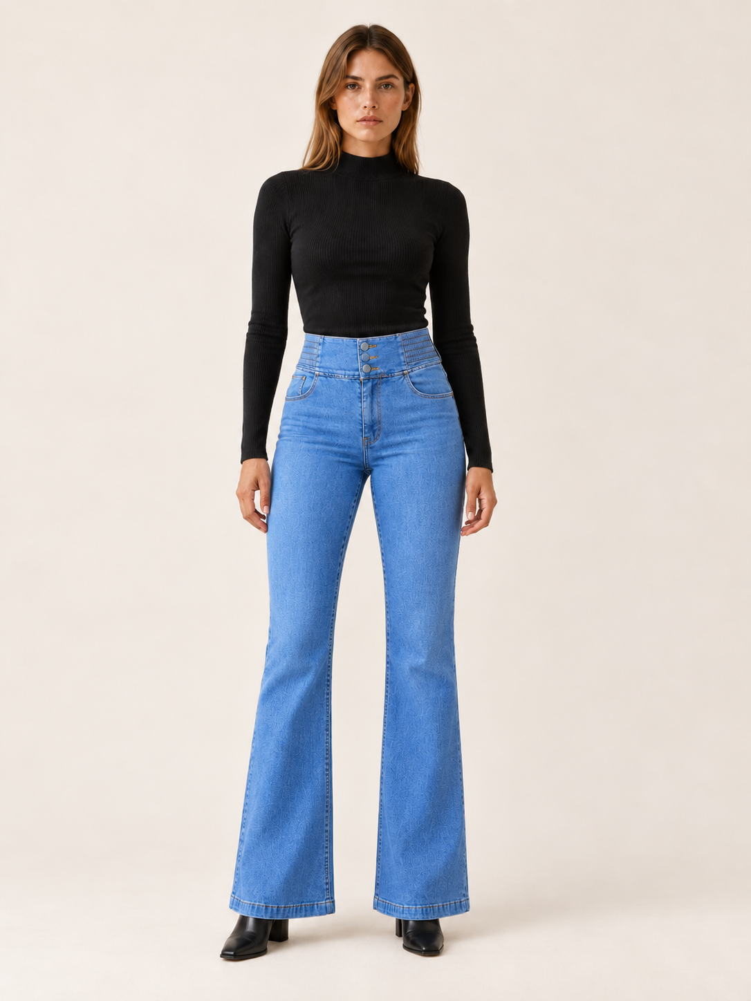 Anaëlle Beaumont | Women's High Waisted Stretch Flare Jeans
