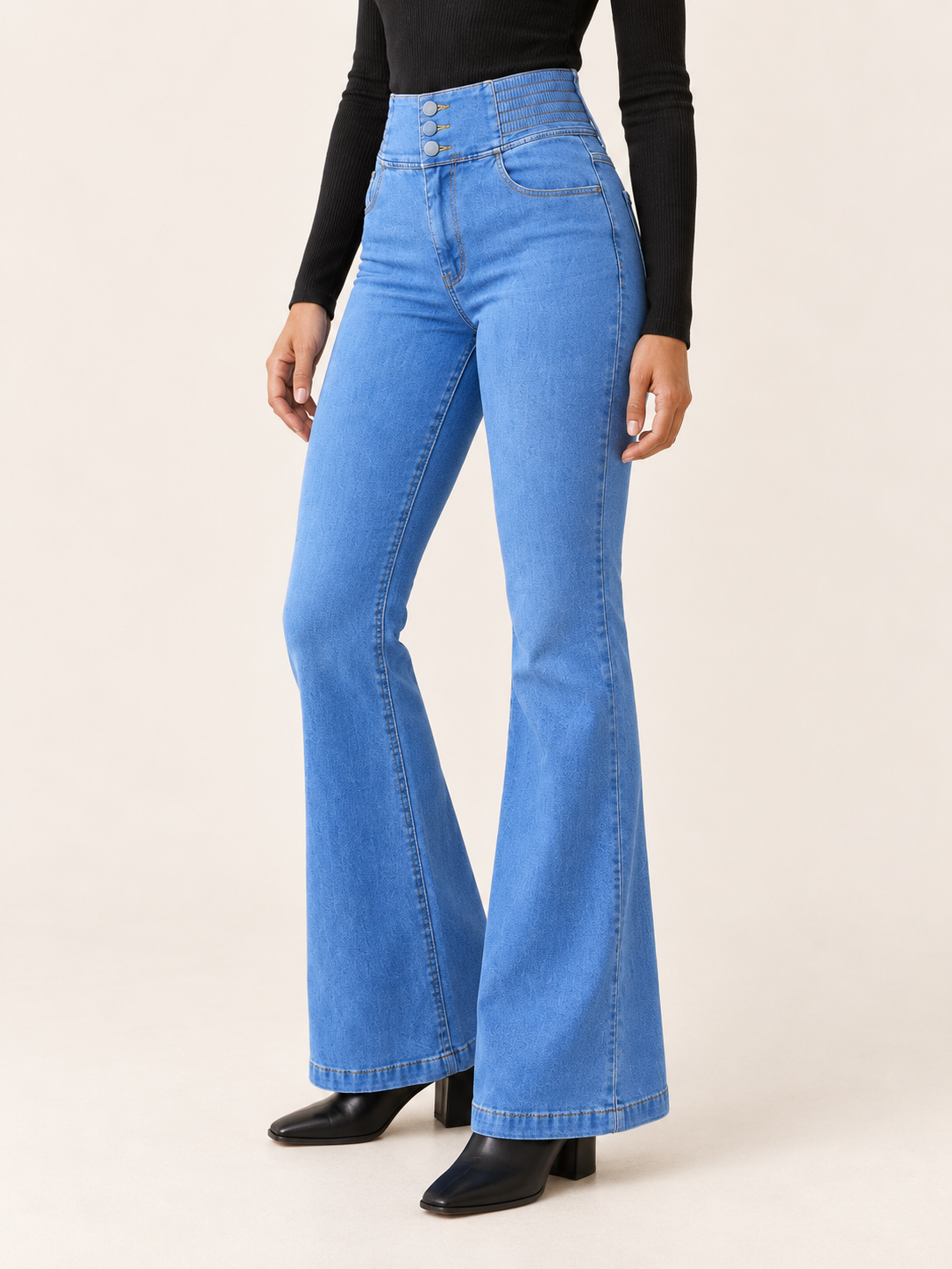 Anaëlle Beaumont | Women's High Waisted Stretch Flare Jeans
