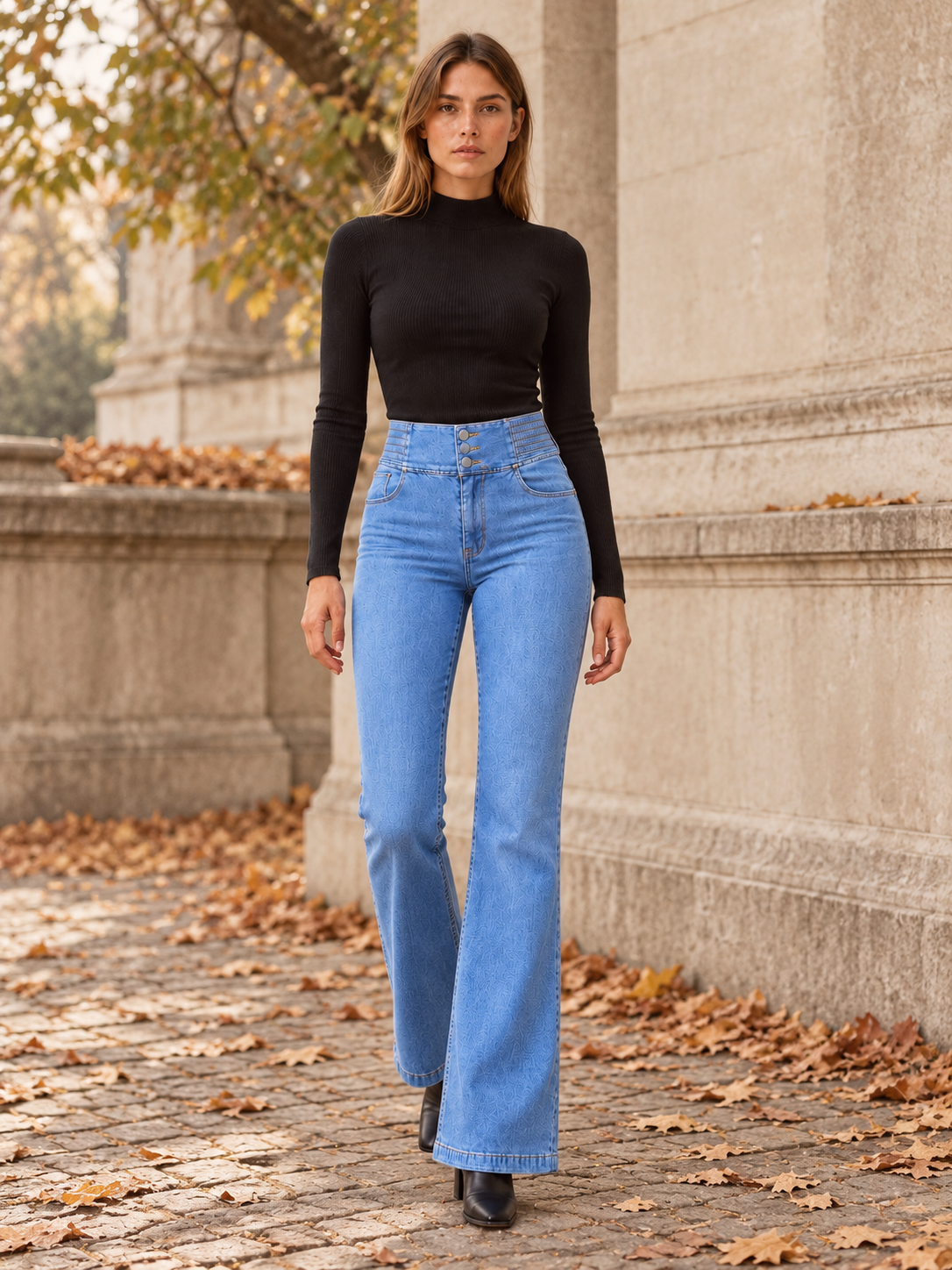 Anaëlle Beaumont | Women's High Waisted Stretch Flare Jeans