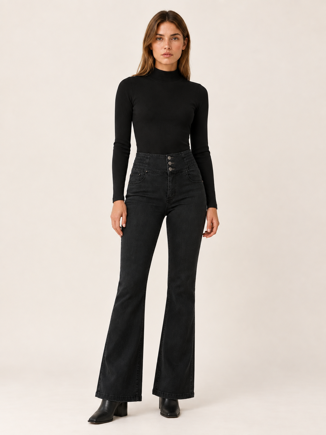 Anaëlle Beaumont | Women's High Waisted Stretch Flare Jeans