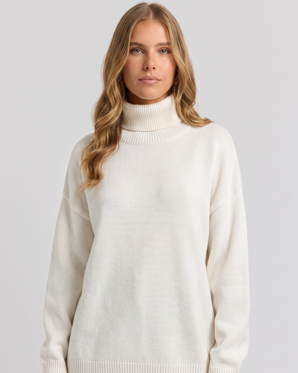 Laurène Valmontel | Women's Oversized Turtleneck Jumper Drop Shoulder
