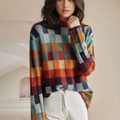 Alba Ravizzi | Women’s Multicolor Plaid Cozy Knit Sweater