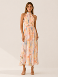 Cinzia Marovelli | Halter Neck Maxi Dress with Open Back