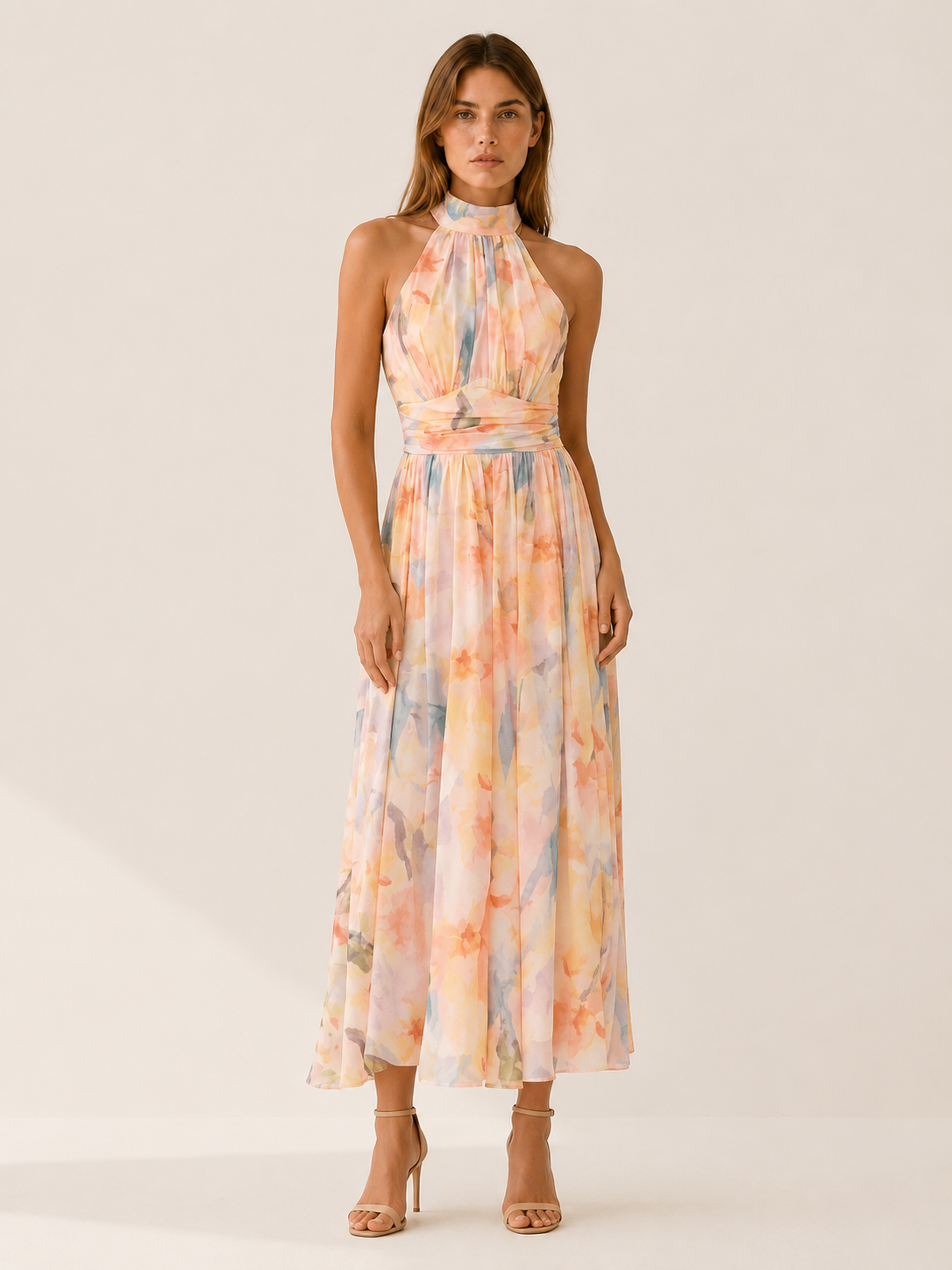 Cinzia Marovelli | Halter Neck Maxi Dress with Open Back