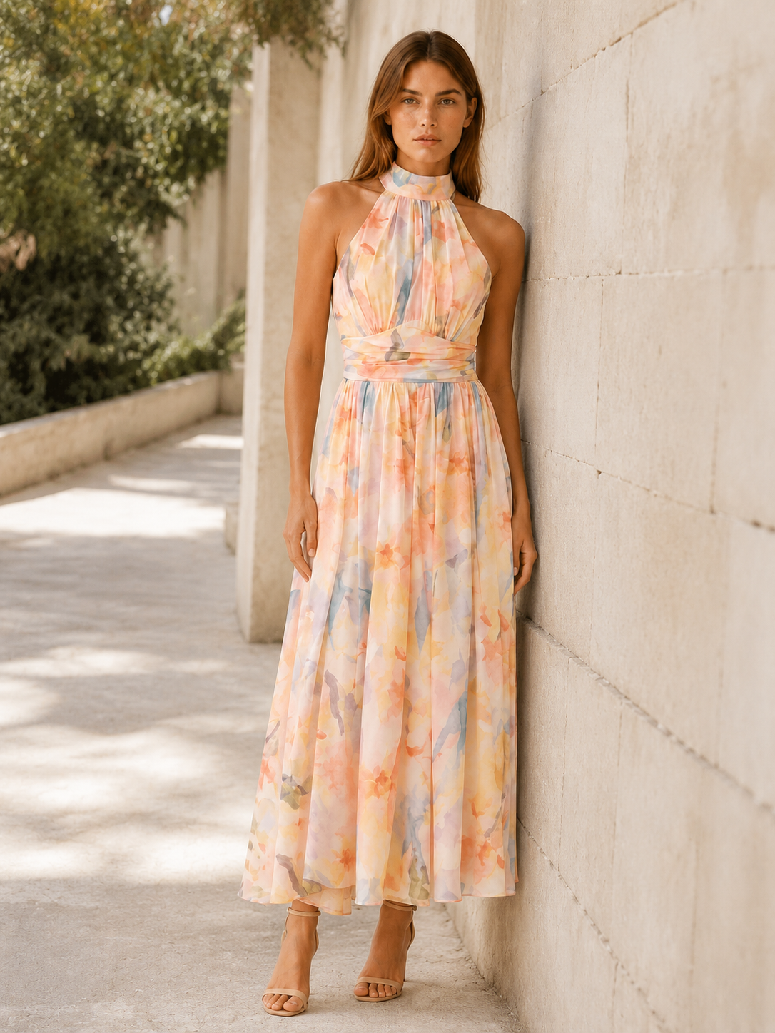 Cinzia Marovelli | Halter Neck Maxi Dress with Open Back