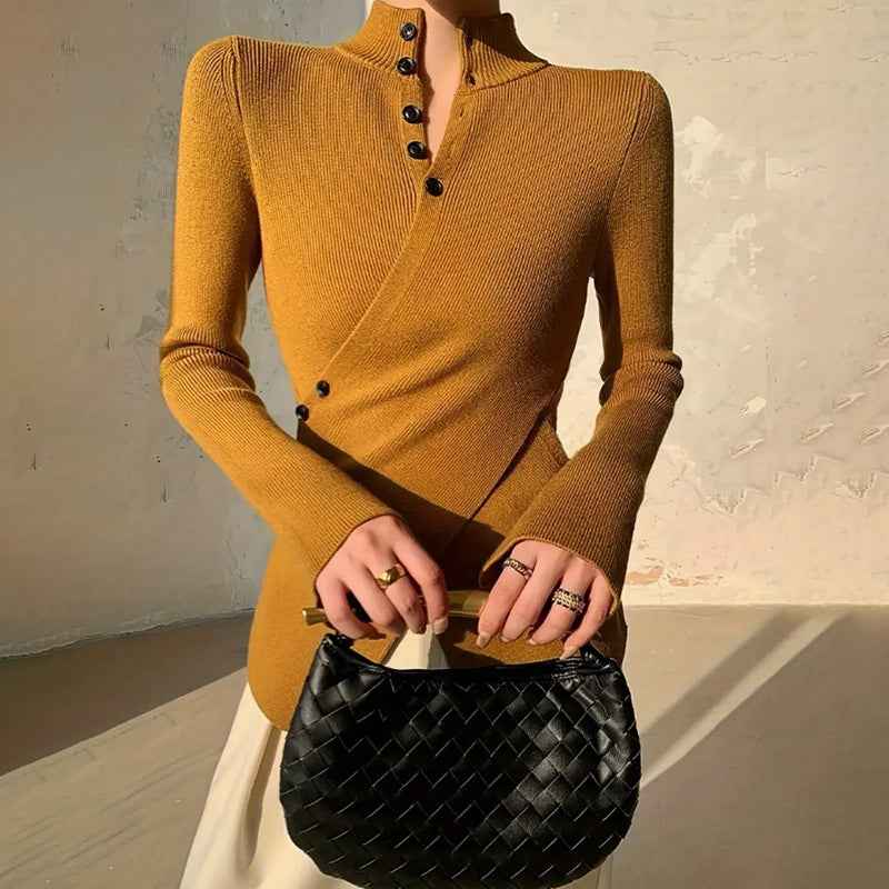 Émeline Chavigny | Women's Wrap Front Long Sleeve Knit Jumper
