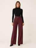 Carina Seravalli | Women's High Waisted Wide Leg Trousers Workwear
