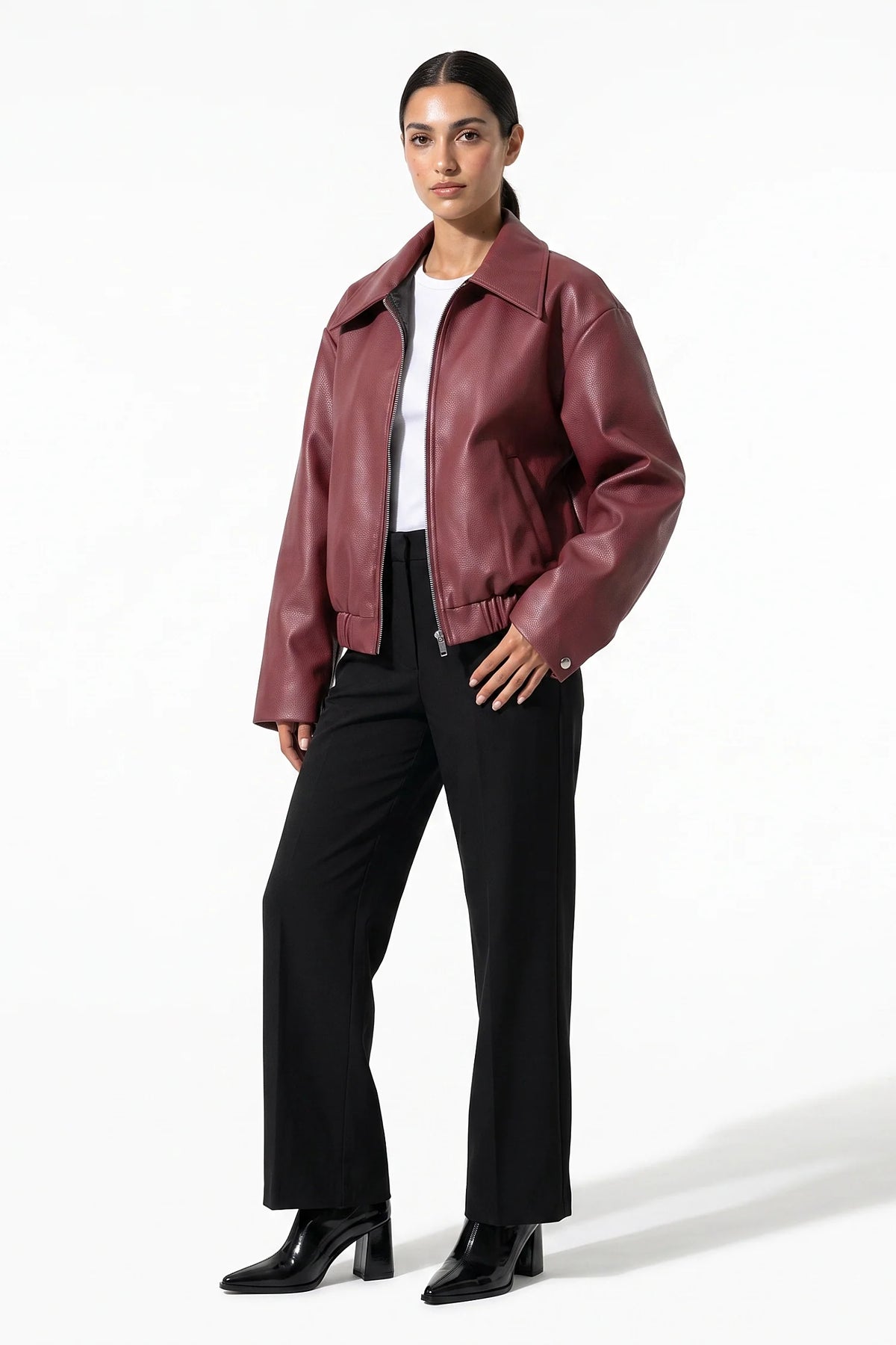 Manon Henry | Women's Winter Versatile Oversized Faux Leather Jacket