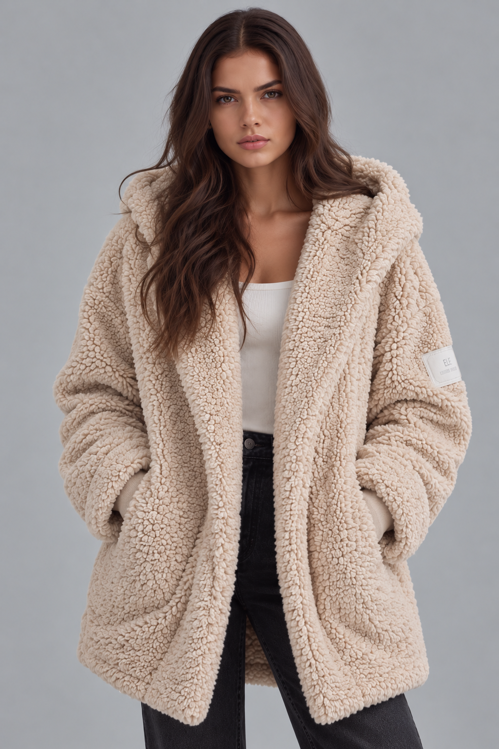 Mahaut Ségalen | Women's Oversized Teddy Coat with Shawl Collar and Pockets