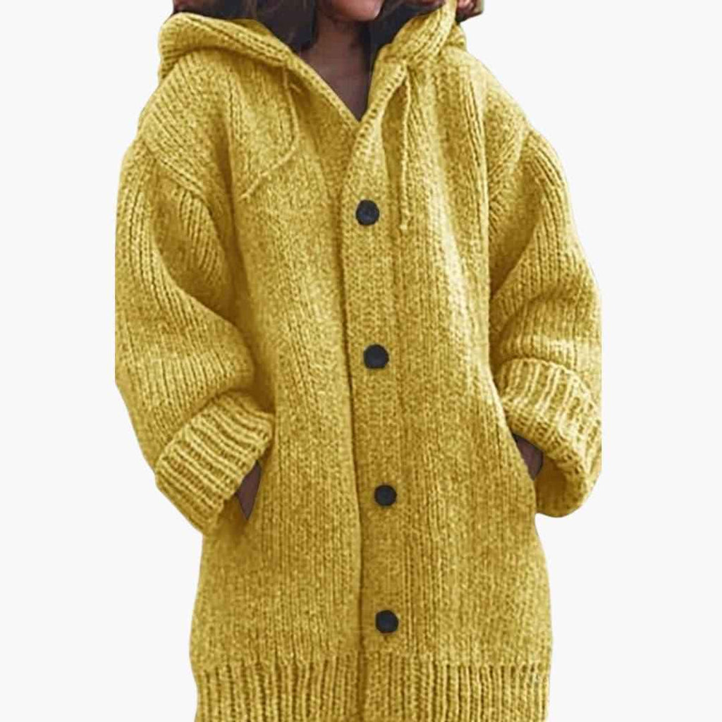 Mathilde Chaveron | Women's Long Hooded Cardigan Textured Knit