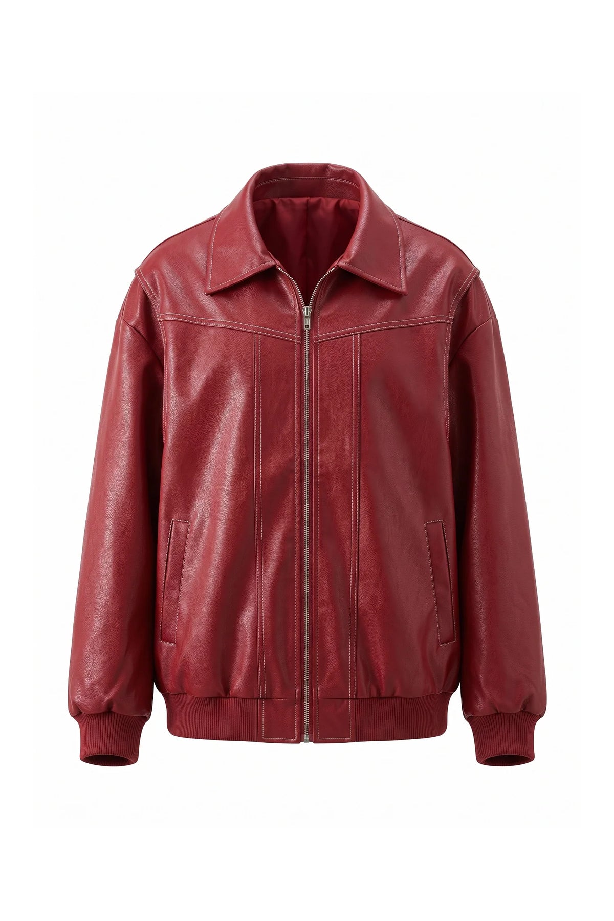 Sarah Masson | Women’s Winter Versatile Oversized Leather Jacket with Zip Up Front