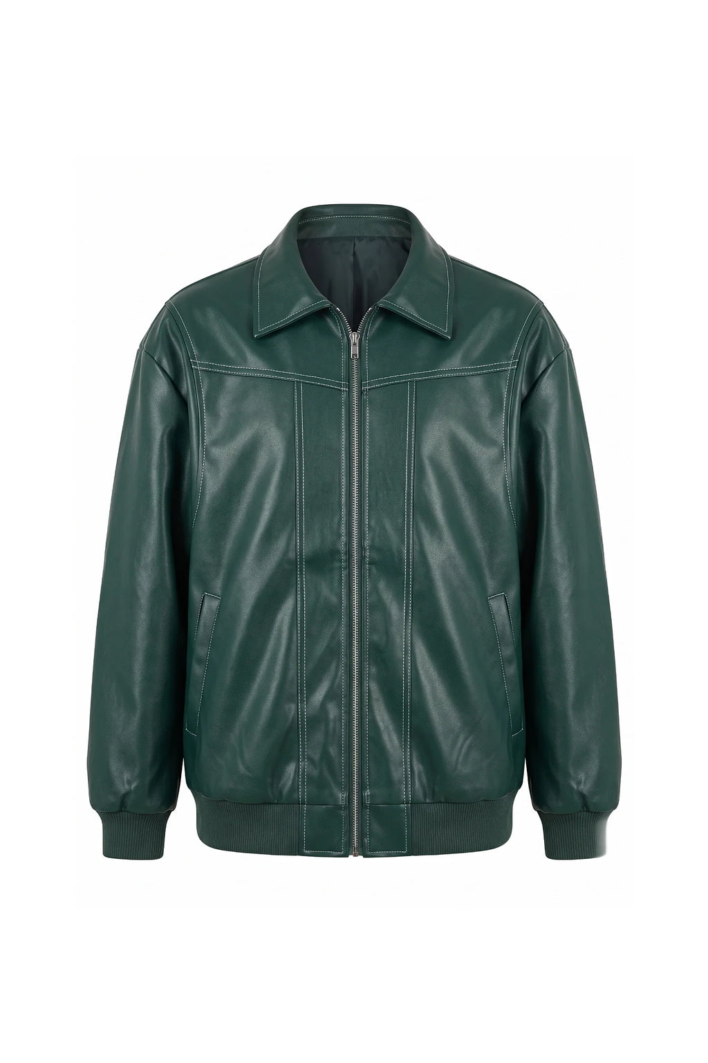 Sarah Masson | Women’s Winter Versatile Oversized Leather Jacket with Zip Up Front
