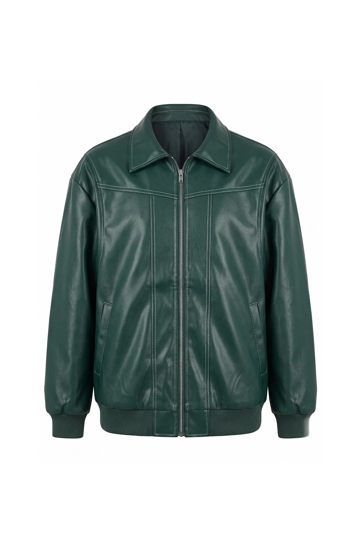 Sarah Masson | Women’s Winter Versatile Oversized Leather Jacket with Zip Up Front