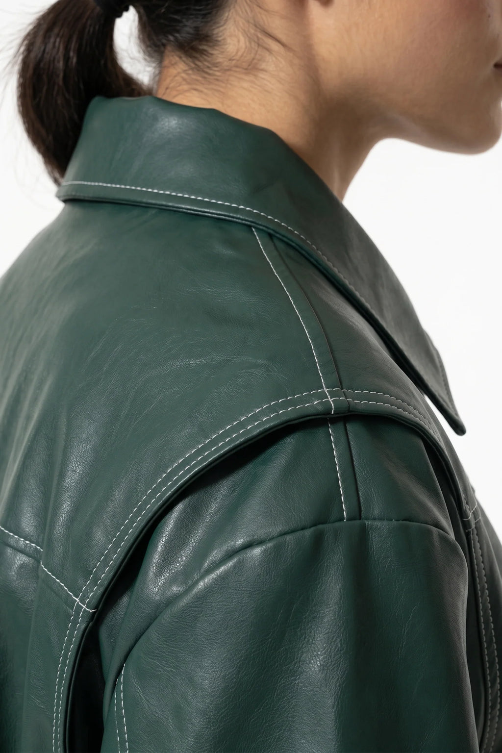 Sarah Masson | Women’s Winter Versatile Oversized Leather Jacket with Zip Up Front