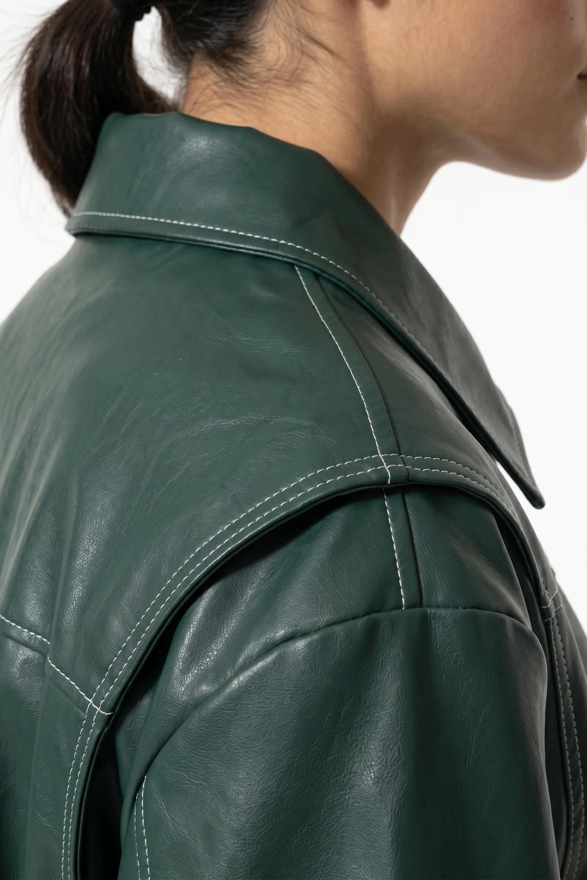 Sarah Masson | Women’s Winter Versatile Oversized Leather Jacket with Zip Up Front