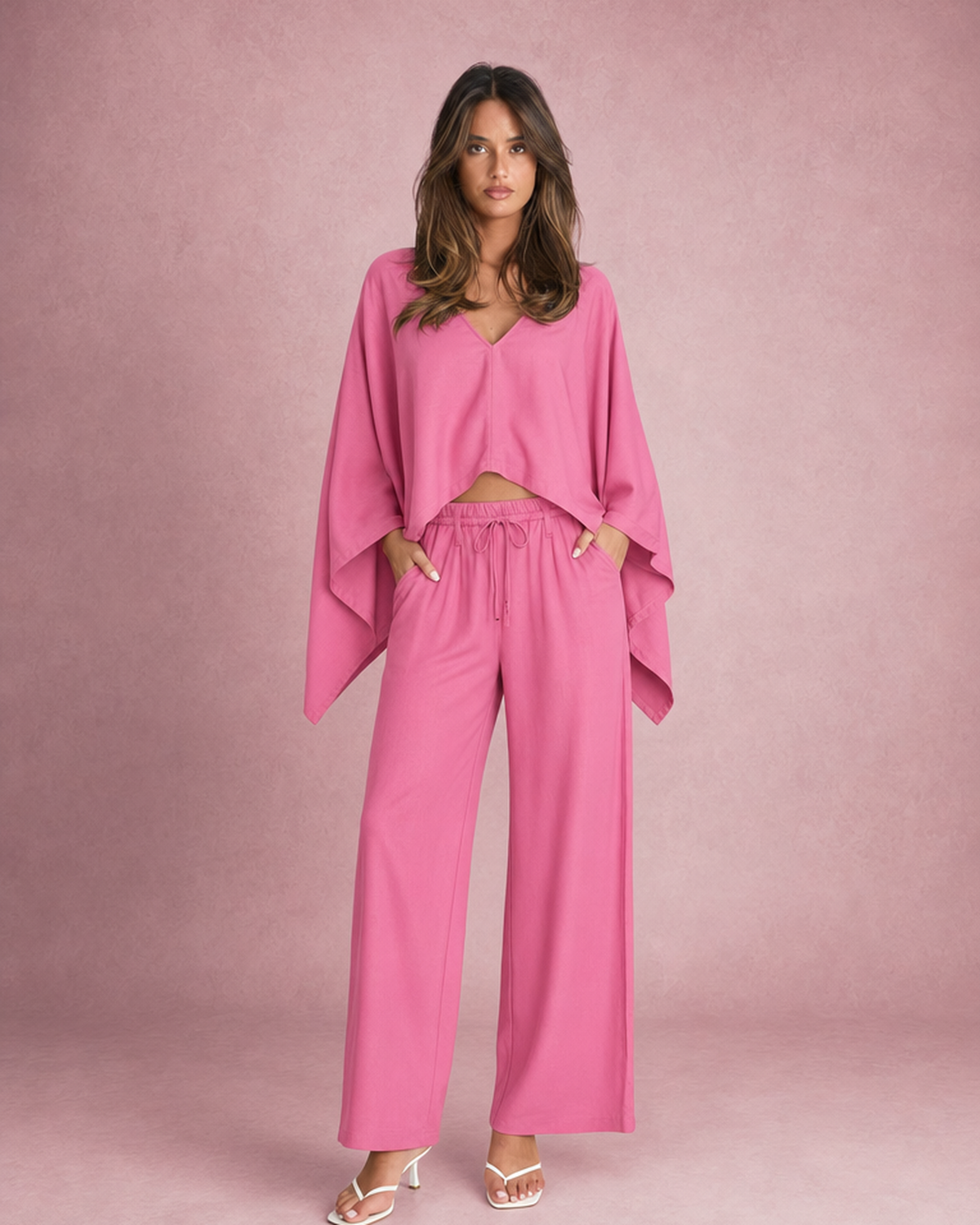 Ophélie Renaud | Cape Top & Wide Leg Trousers Co-ord Set