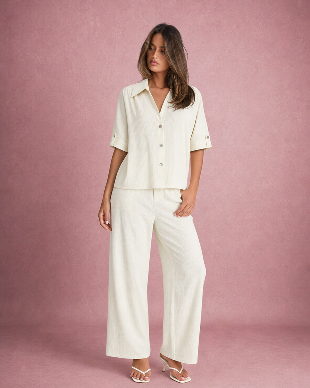 Isaline Noirville | Relaxed Shirt & Wide Leg Trousers Co-ord Set