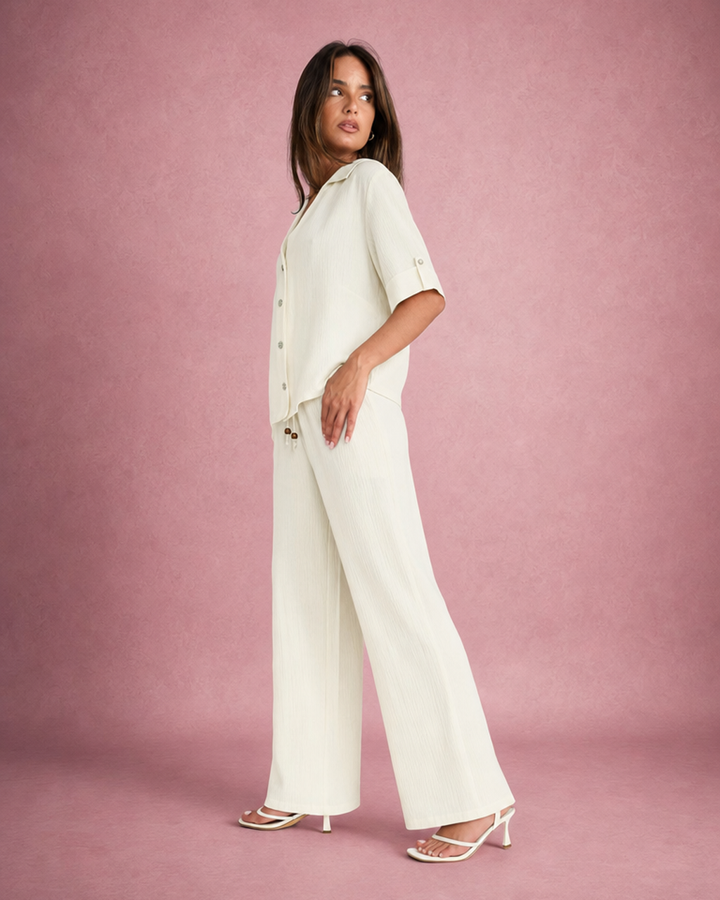 Isaline Noirville | Relaxed Shirt & Wide Leg Trousers Co-ord Set